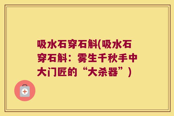 吸水石穿石斛(吸水石穿石斛：雾生千秋手中大门匠的“大杀器”)