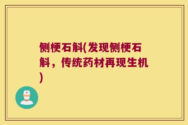 侧梗石斛(发现侧梗石斛，传统药材再现生机)