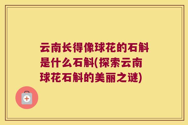 云南长得像球花的石斛是什么石斛(探索云南球花石斛的美丽之谜)