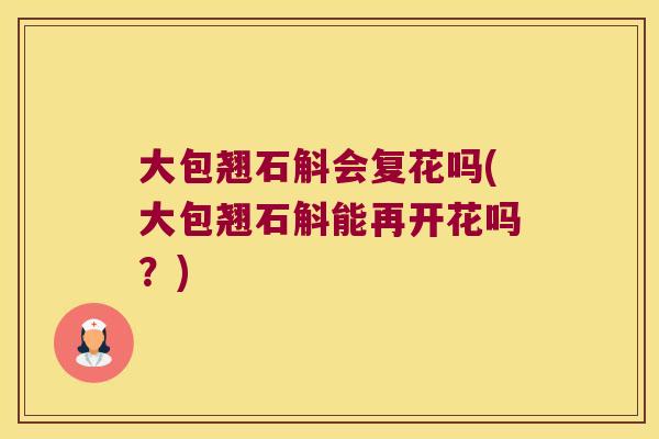 大包翘石斛会复花吗(大包翘石斛能再开花吗？)