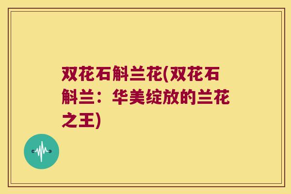 双花石斛兰花(双花石斛兰：华美绽放的兰花之王)