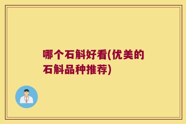 哪个石斛好看(优美的石斛品种推荐)