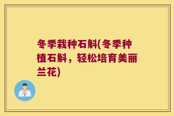冬季栽种石斛(冬季种植石斛，轻松培育美丽兰花)