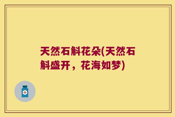 天然石斛花朵(天然石斛盛开，花海如梦)