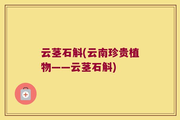 云茎石斛(云南珍贵植物——云茎石斛)