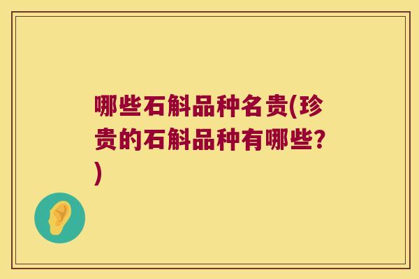 哪些石斛品种名贵(珍贵的石斛品种有哪些？)