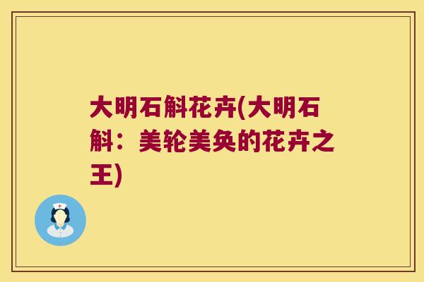 大明石斛花卉(大明石斛：美轮美奂的花卉之王)