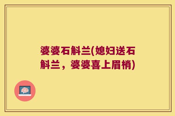 婆婆石斛兰(媳妇送石斛兰，婆婆喜上眉梢)