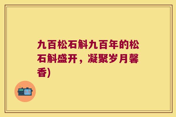九百松石斛九百年的松石斛盛开，凝聚岁月馨香)
