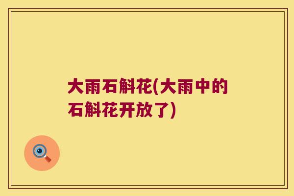 大雨石斛花(大雨中的石斛花开放了) 大雨石斛花(大雨中的石斛花开放了)