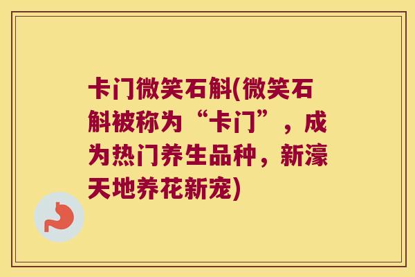 卡门微笑石斛(微笑石斛被称为“卡门”，成为热门养生品种，新濠天地养花新宠)