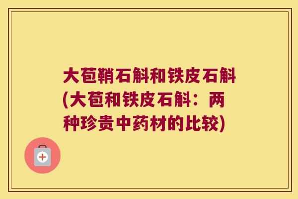 大苞鞘石斛和铁皮石斛(大苞和铁皮石斛：两种珍贵中药材的比较)