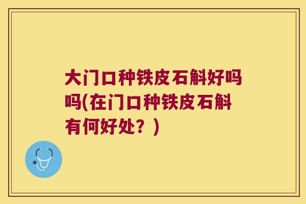 大门口种铁皮石斛好吗吗(在门口种铁皮石斛有何好处？)