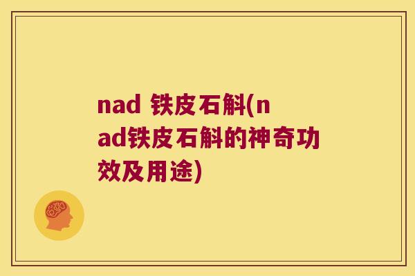 nad 铁皮石斛(nad铁皮石斛的神奇功效及用途)
