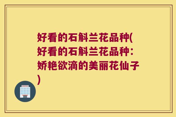 好看的石斛兰花品种(好看的石斛兰花品种：娇艳欲滴的美丽花仙子)
