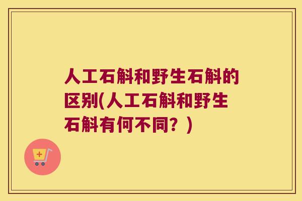 人工石斛和野生石斛的区别(人工石斛和野生石斛有何不同？)