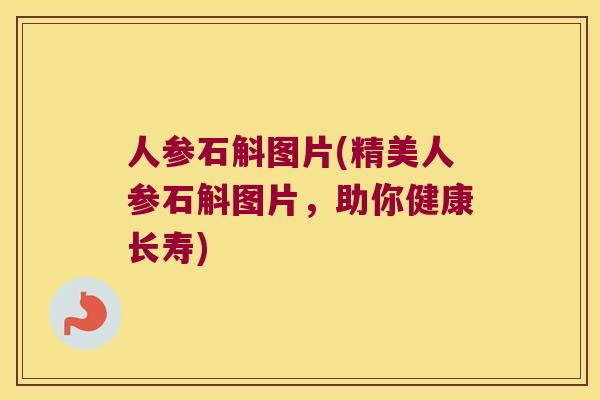 人参石斛图片(精美人参石斛图片，助你健康长寿)