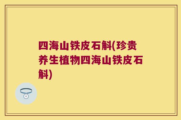 四海山铁皮石斛(珍贵养生植物四海山铁皮石斛)