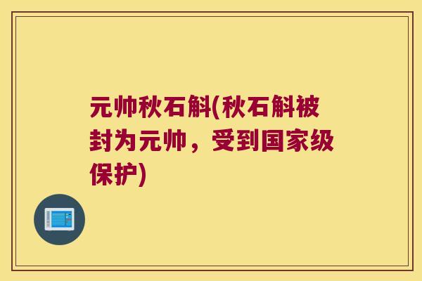 元帅秋石斛(秋石斛被封为元帅,受到国家级保护) 元帅秋石斛(秋石斛被封为元帅,受到国家级保护)