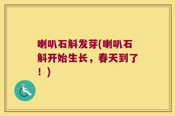 喇叭石斛发芽(喇叭石斛开始生长，春天到了！)