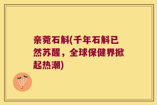 亲菀石斛(千年石斛已然苏醒，全球保健界掀起热潮)