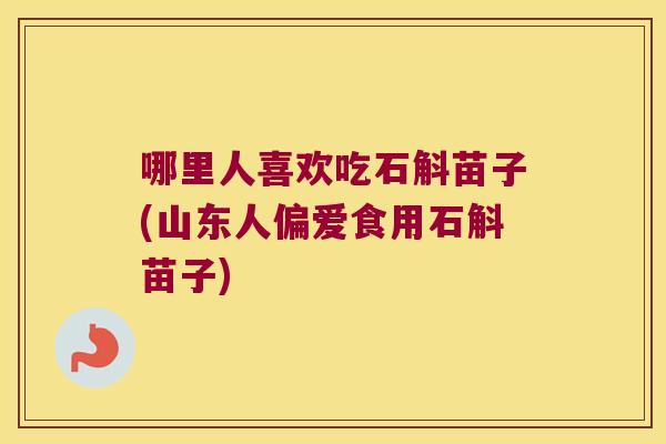 哪里人喜欢吃石斛苗子(山东人偏爱食用石斛苗子)