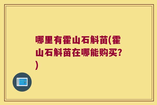 哪里有霍山石斛苗(霍山石斛苗在哪能购买?) 哪里有霍山石斛苗(霍山石斛苗在哪能购买?)