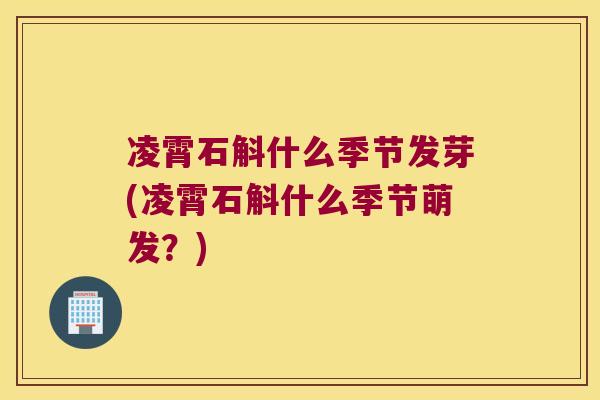 凌霄石斛什么季节发芽(凌霄石斛什么季节萌发？)