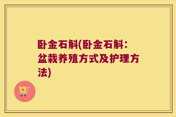 卧金石斛(卧金石斛：盆栽养殖方式及护理方法)