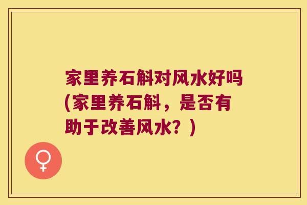 家里养石斛对风水好吗(家里养石斛，是否有助于改善风水？)