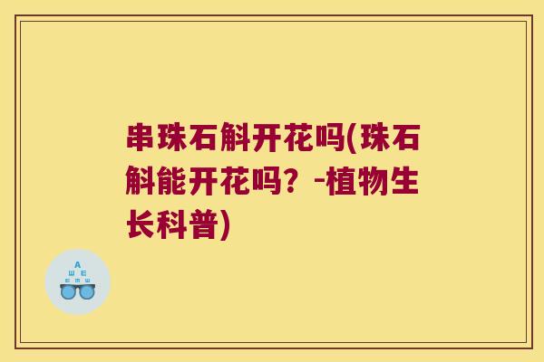 串珠石斛开花吗(珠石斛能开花吗？-植物生长科普)