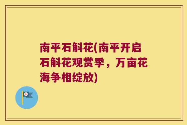 南平石斛花(南平开启石斛花观赏季，万亩花海争相绽放)