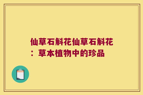 仙草石斛花仙草石斛花：草本植物中的珍品