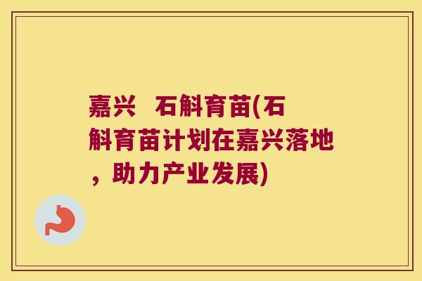 嘉兴  石斛育苗(石斛育苗计划在嘉兴落地，助力产业发展)