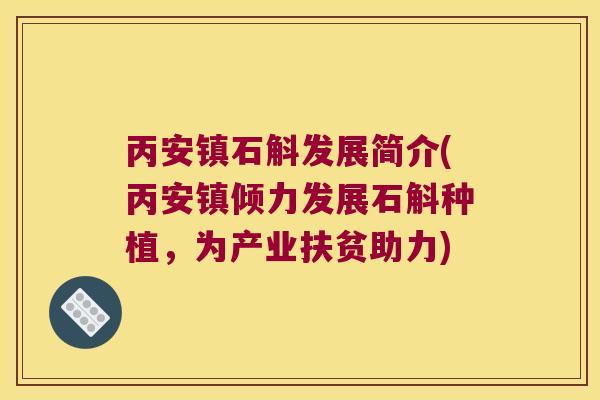 丙安镇石斛发展简介(丙安镇倾力发展石斛种植，为产业扶贫助力)