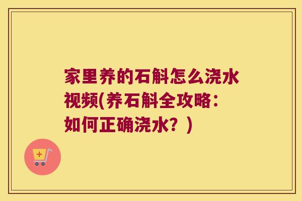 家里养的石斛怎么浇水视频(养石斛全攻略：如何正确浇水？)