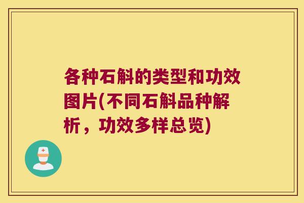 各种石斛的类型和功效图片(不同石斛品种解析，功效多样总览)