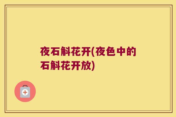 夜石斛花开(夜色中的石斛花开放)