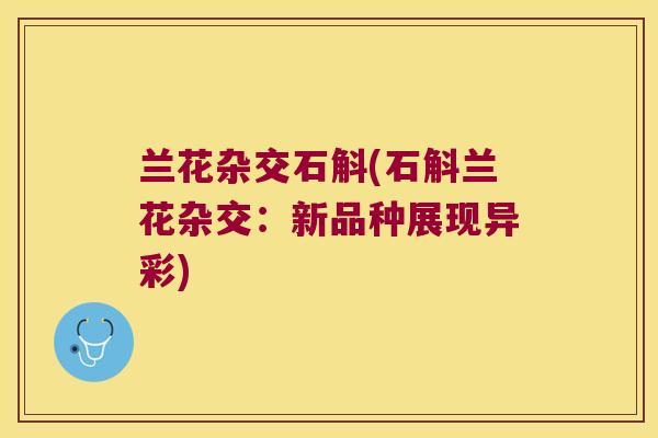 兰花杂交石斛(石斛兰花杂交：新品种展现异彩)