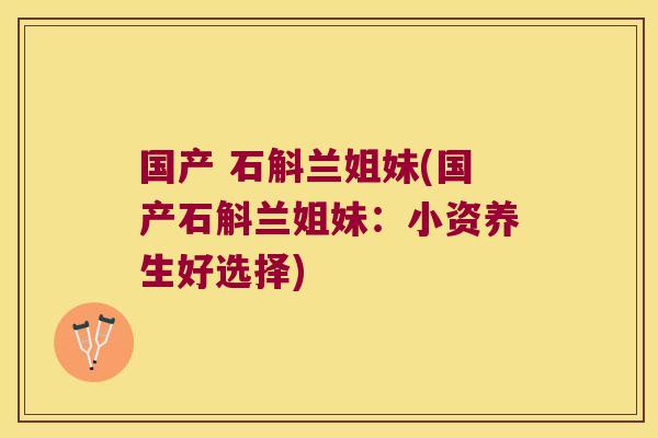 国产 石斛兰姐妹(国产石斛兰姐妹：小资养生好选择)