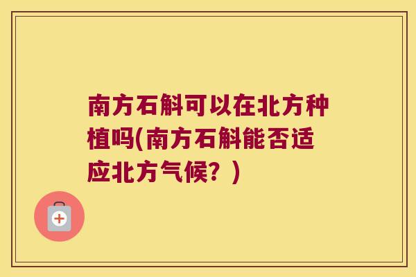 南方石斛可以在北方种植吗(南方石斛能否适应北方气候？)