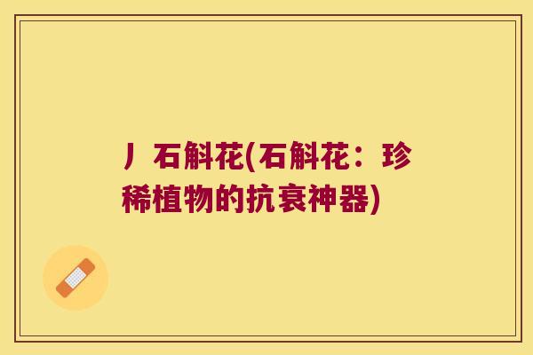 丿石斛花(石斛花：珍稀植物的抗衰神器)