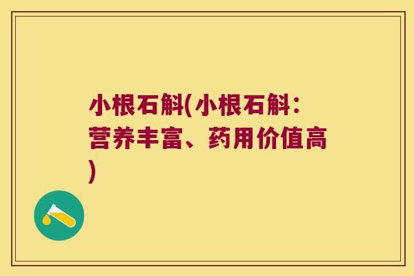 小根石斛(小根石斛：营养丰富、药用价值高)