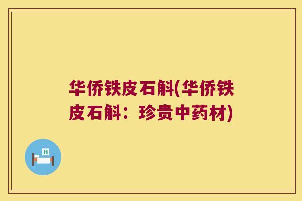 华侨铁皮石斛(华侨铁皮石斛：珍贵材)