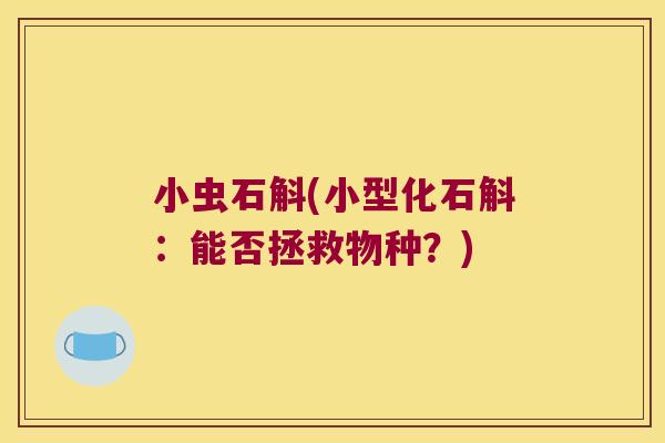 小虫石斛(小型化石斛：能否拯救物种？)
