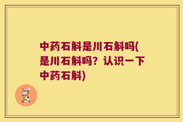 中药石斛是川石斛吗(是川石斛吗？认识一下中药石斛)