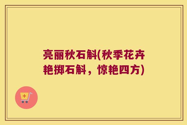 亮丽秋石斛(秋季花卉艳掷石斛，惊艳四方)
