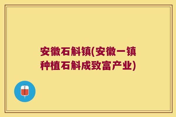 安徽石斛镇(安徽一镇种植石斛成致富产业)