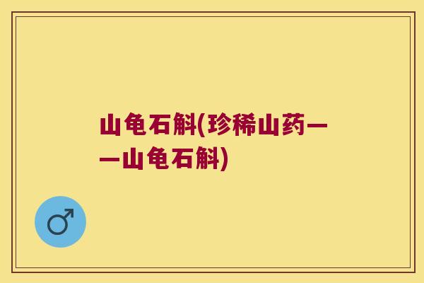 山龟石斛(珍稀山药——山龟石斛)