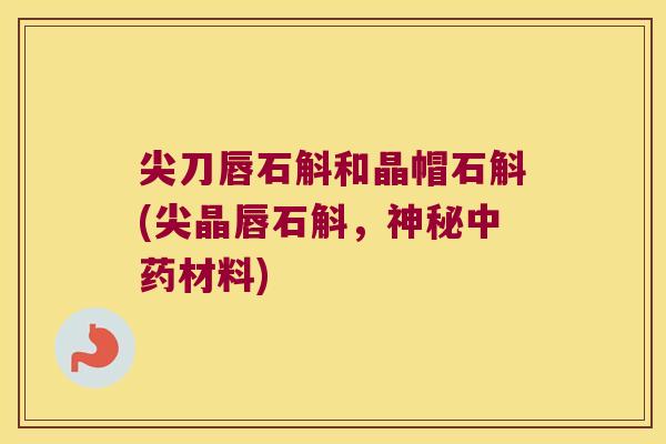 尖刀唇石斛和晶帽石斛(尖晶唇石斛，神秘中药材料)